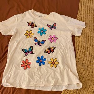 Graphic Flower Butterfly Tee
